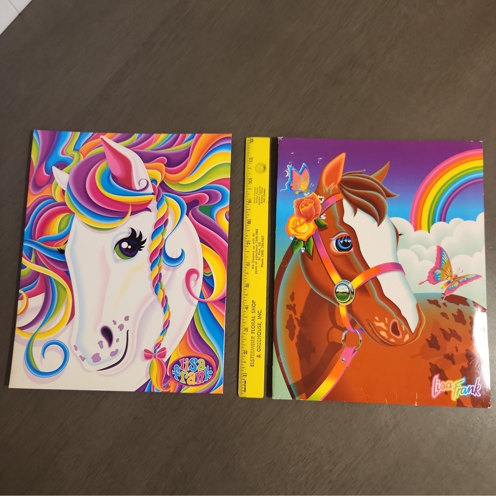 Vintage Lisa Frank Folder Bundle of 2 Rainbow Chaser Horse Nostalgia Y2K School